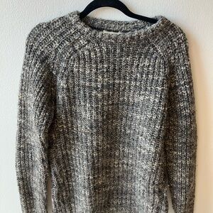 Billy Reid Gray and Cream Wool Knit Sweater
